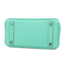 エルメス HERMES バーキン25 ラゴン ヴォースイフト ハンドバッグ シルバー金具 青緑