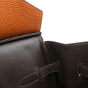 エルメス HERMES オータクロア 36 アルルカン マルチカラー トゴ ハンドバッグ シルバー金具 赤 オレンジ 茶