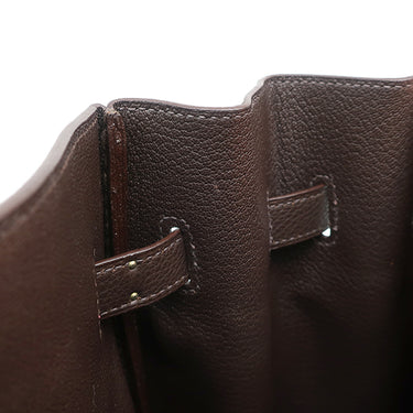 エルメス HERMES オータクロア 36 アルルカン マルチカラー トゴ ハンドバッグ シルバー金具 赤 オレンジ 茶