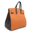 エルメス HERMES オータクロア 36 アルルカン マルチカラー トゴ ハンドバッグ シルバー金具 赤 オレンジ 茶