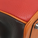 エルメス HERMES オータクロア 36 アルルカン マルチカラー トゴ ハンドバッグ シルバー金具 赤 オレンジ 茶