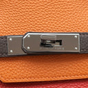 エルメス HERMES オータクロア 36 アルルカン マルチカラー トゴ ハンドバッグ シルバー金具 赤 オレンジ 茶