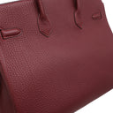 エルメス HERMES バーキン35 ルージュアッシュ フィヨルド ハンドバッグ シルバー金具 赤