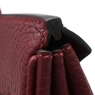 エルメス HERMES バーキン35 ルージュアッシュ フィヨルド ハンドバッグ シルバー金具 赤