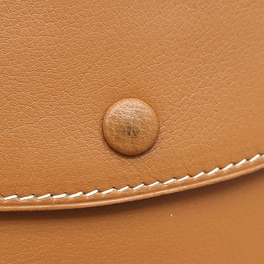 エルメス HERMES ジュラ ゴールド シッキム 二つ折り財布 シルバー金具 茶 コンパクト財布