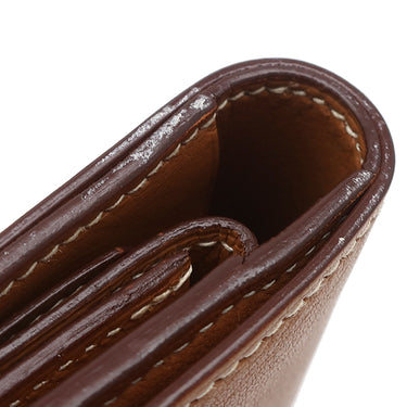 エルメス HERMES ジュラ ゴールド シッキム 二つ折り財布 シルバー金具 茶 コンパクト財布