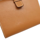 エルメス HERMES ジュラ ゴールド シッキム 二つ折り財布 シルバー金具 茶 コンパクト財布