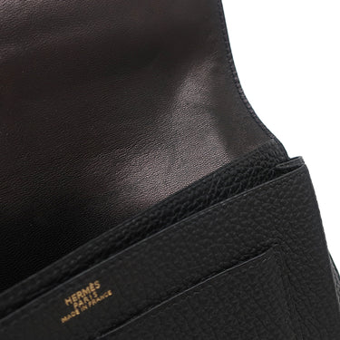 エルメス HERMES ドゴンGM ブラック トリヨンクレマンス 長財布 ゴールド金具 黒