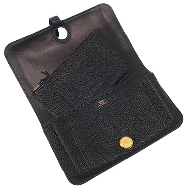 エルメス HERMES ドゴンGM ブラック トリヨンクレマンス 長財布 ゴールド金具 黒