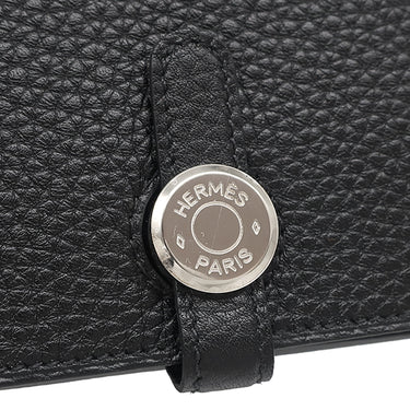 エルメス HERMES ドゴンデュオ ドゴンGM ブラック トリヨンクレマンス 長財布 シルバー金具 黒