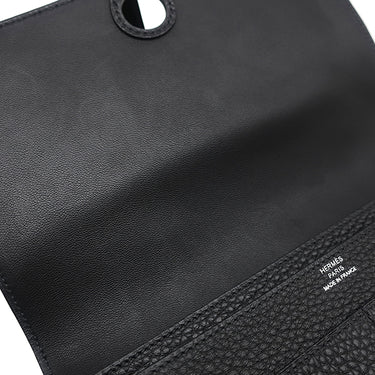 エルメス HERMES ドゴンデュオ ドゴンGM ブラック トリヨンクレマンス 長財布 シルバー金具 黒