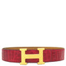 エルメス HERMES コンスタンスH レッド系 ポロサス #75 ベルト ゴールド金具 赤 クロコ Hバックル