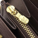 ルイヴィトン LOUIS VUITTON ジッピーオーガナイザー N60003 エベヌ ダミエキャンバス 長財布 ゴールド金具 茶