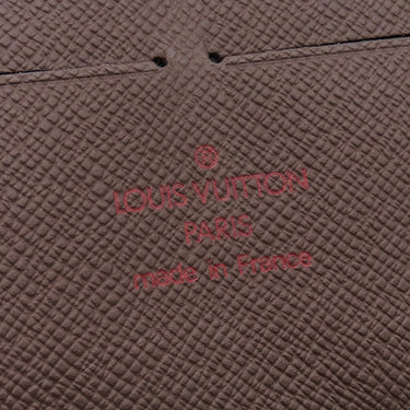 ルイヴィトン LOUIS VUITTON ジッピーオーガナイザー N60003 エベヌ ダミエキャンバス 長財布 ゴールド金具 茶