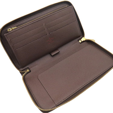 ルイヴィトン LOUIS VUITTON ジッピーオーガナイザー N60003 エベヌ ダミエキャンバス 長財布 ゴールド金具 茶
