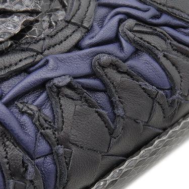 ボッテガヴェネタ BOTTEGA VENETA インペロ ノット ブラック レザー クラッチバッグ マットブラック金具 黒 限定品