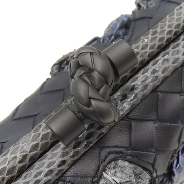 ボッテガヴェネタ BOTTEGA VENETA インペロ ノット ブラック レザー クラッチバッグ マットブラック金具 黒 限定品