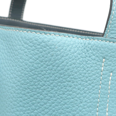 エルメス HERMES ドゥブルセンス 28 ブルーアトール×コールヴェール トリヨンクレマンス トートバッグ 水色 紺 リバーシブル