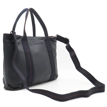 エルメス HERMES キャラバン ホリゾンタル MM ネイビー ヴォーデルマ 2WAYバッグ ブラック金具 ハンドバッグ ショルダー