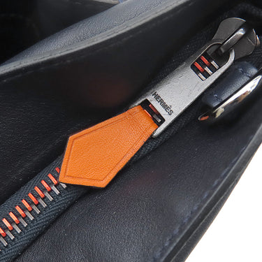 エルメス HERMES キャラバン ホリゾンタル MM ネイビー ヴォーデルマ 2WAYバッグ ブラック金具 ハンドバッグ ショルダー