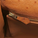 エルメス HERMES ケリー35 内縫い チェスナッツ オーストリッチ 2WAYバッグ ゴールド金具 茶