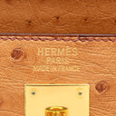 エルメス HERMES ケリー35 内縫い チェスナッツ オーストリッチ 2WAYバッグ ゴールド金具 茶