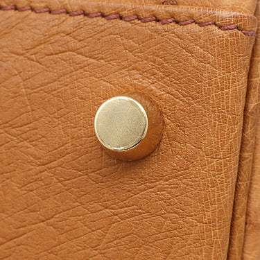 エルメス HERMES ケリー35 内縫い チェスナッツ オーストリッチ 2WAYバッグ ゴールド金具 茶