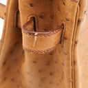 エルメス HERMES ケリー35 内縫い チェスナッツ オーストリッチ 2WAYバッグ ゴールド金具 茶