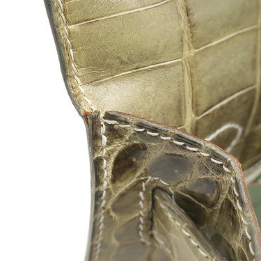 エルメス HERMES ケリー32 内縫い ヴェールセラドンナチュラ ニロティカス 2WAYバッグ ゴールド金具 薄緑 グラデーション クロコ ハンドバッグ ショルダー