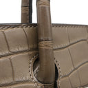 エルメス HERMES バーキン30 オリガン アリゲーターマット ハンドバッグ シルバー金具 茶