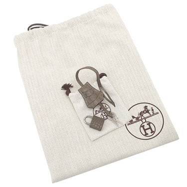 エルメス HERMES バーキン30 オリガン アリゲーターマット ハンドバッグ シルバー金具 茶