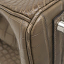 エルメス HERMES バーキン30 オリガン アリゲーターマット ハンドバッグ シルバー金具 茶