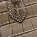 エルメス HERMES バーキン30 オリガン アリゲーターマット ハンドバッグ シルバー金具 茶