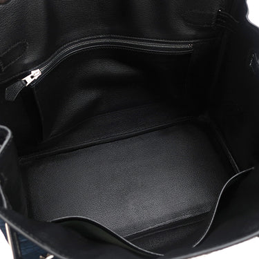 エルメス HERMES バーキン30 ブラック ポロサス ハンドバッグ シルバー金具 黒 クロコ