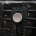 エルメス HERMES バーキン30 ブラック ポロサス ハンドバッグ シルバー金具 黒 クロコ