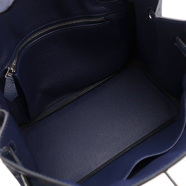 エルメス HERMES バーキン25 ネイビー系 オーストリッチ ハンドバッグ シルバー金具 紺