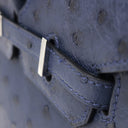 エルメス HERMES バーキン25 ネイビー系 オーストリッチ ハンドバッグ シルバー金具 紺