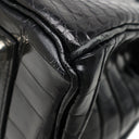 エルメス HERMES バーキン 35 ブラック ポロサス ハンドバッグ シルバー金具 黒 クロコ