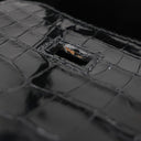 エルメス HERMES バーキン 35 ブラック ポロサス ハンドバッグ シルバー金具 黒 クロコ