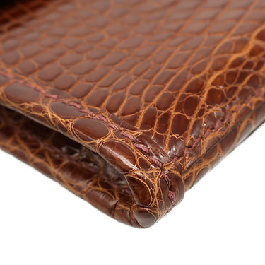 エルメス HERMES ジジェ ミニ クラッチ ミール アリゲーター クラッチバッグ 茶 ミニセカンドバッグ