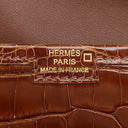 エルメス HERMES ジジェ ミニ クラッチ ミール アリゲーター クラッチバッグ 茶 ミニセカンドバッグ