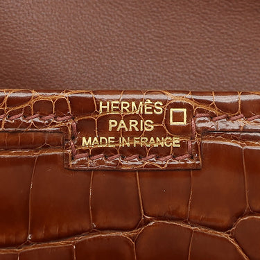 エルメス HERMES ジジェ ミニ クラッチ ミール アリゲーター クラッチバッグ 茶 ミニセカンドバッグ