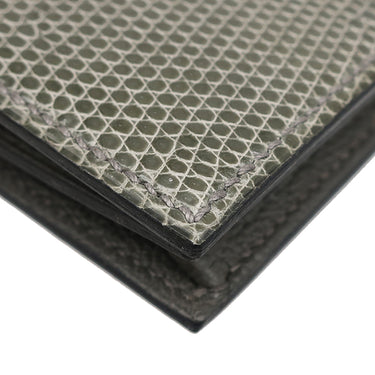 エルメス HERMES ベアンスフレ グリフォンセ リザード 長財布 シルバー金具 二つ折り財布