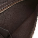 エルメス HERMES ベアンスフレ ブラウン系 ポロサス 長財布 シルバー金具 茶 二つ折り財布