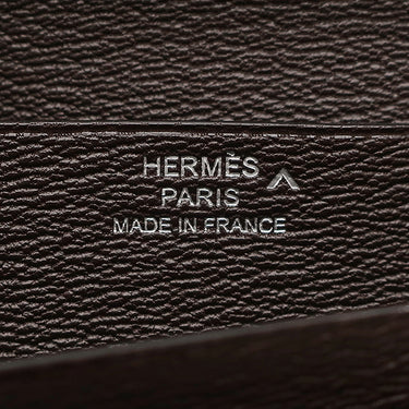 エルメス HERMES ベアンスフレ ブラウン系 ポロサス 長財布 シルバー金具 茶 二つ折り財布