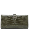 エルメス HERMES ベアンスフレ グリーン系 アリゲーター 長財布 深緑 二つ折り財布