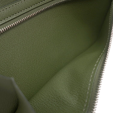 エルメス HERMES ベアンスフレ グリーン系 アリゲーター 長財布 深緑 二つ折り財布
