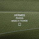 エルメス HERMES ベアンスフレ グリーン系 アリゲーター 長財布 深緑 二つ折り財布