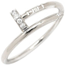 カルティエ Cartier ジュストアンクル リング ホワイトゴールド K18WG ダイヤモンド #55(JP15) リング 指輪 Au750 K18 WG ダイヤ スパイラルデザイン