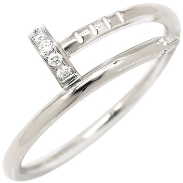カルティエ Cartier ジュストアンクル リング ホワイトゴールド K18WG ダイヤモンド #55(JP15) リング 指輪 Au750 K18 WG ダイヤ スパイラルデザイン